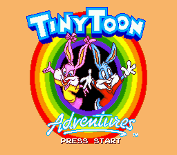 Tiny Toon Adventures - Buster's Hidden Treasure (USA) Title Screen